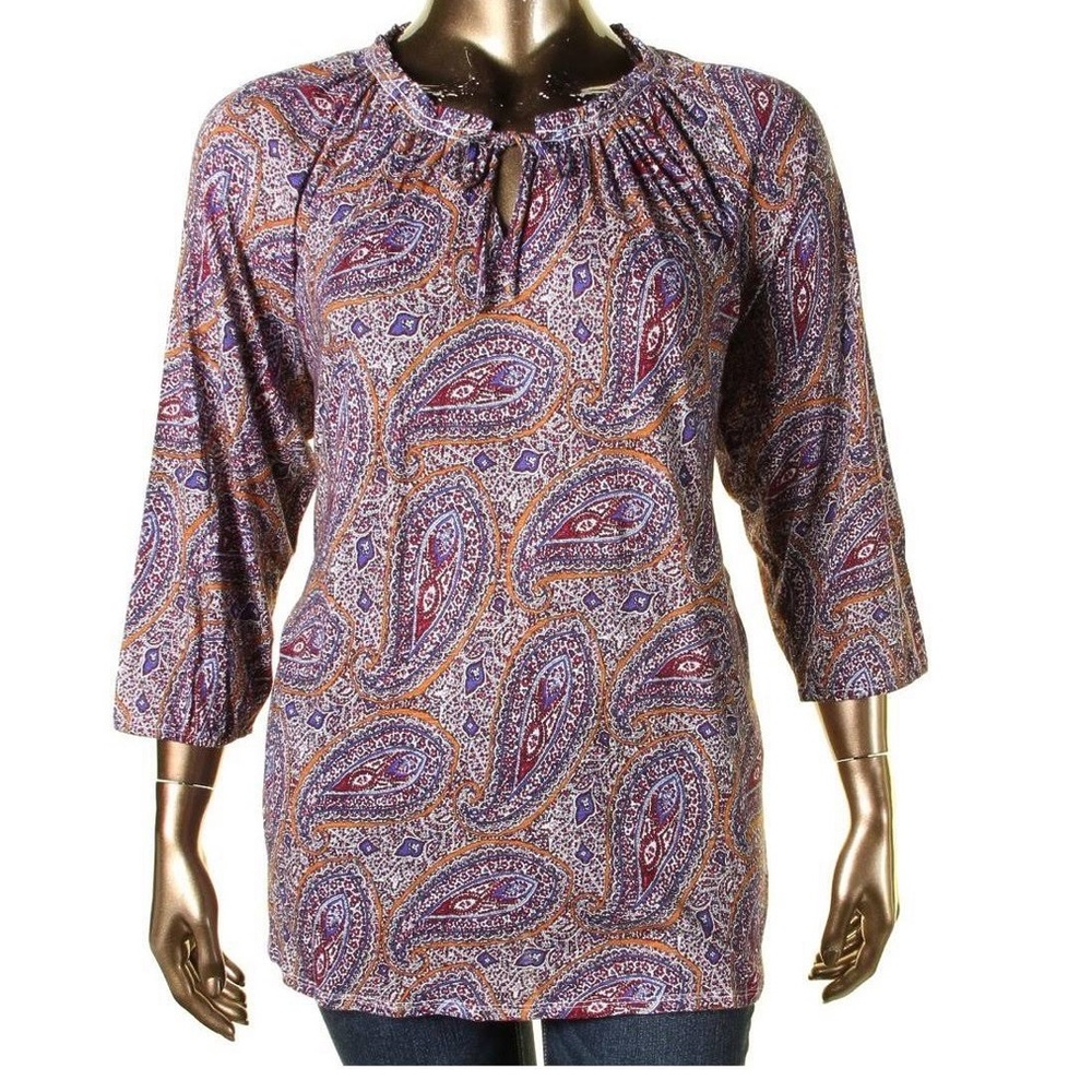 Lucky brand Cotton blend paisley blouse 1X